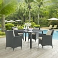thumbnail image 1 of Modway Sojourn 4 Piece Outdoor Patio Sunbrella® Dining Set in Antique Canvas Beige, 1 of 6