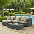 thumbnail image 1 of Modway Sojourn 5 Piece Outdoor Patio Sunbrella® Sectional Set in Canvas Antique Beige, 1 of 6