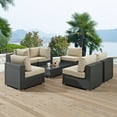thumbnail image 1 of Modway Sojourn 7-Piece Aluminum and Rattan Patio Sectional Set in Canvas/Beige, 1 of 8