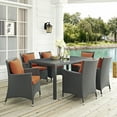 thumbnail image 1 of Modway Sojourn 7 Piece Outdoor Patio Sunbrella® Dining Set in Canvas Tuscan, 1 of 7