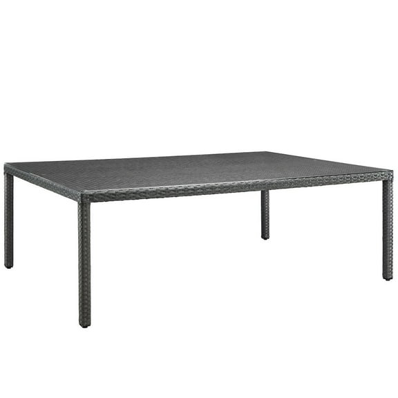 Modway Sojourn 90" Outdoor Patio Dining Table in Chocolate