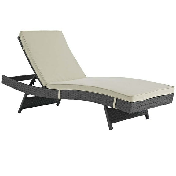 Modway Sojourn Outdoor Patio Sunbrella® Chaise in Antique Canvas Beige