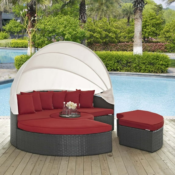 Modway Sojourn Outdoor Patio Sunbrella® Daybed in Canvas Red
