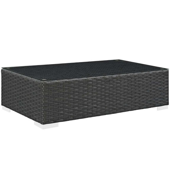 Modway Sojourn Outdoor Patio Coffee Table in Chocolate