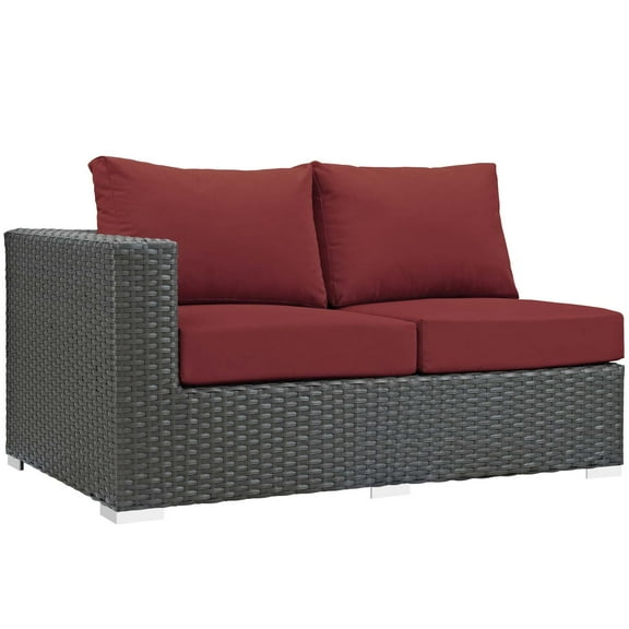 Modway Sojourn Outdoor Patio Sunbrella® Left Arm Loveseat in Canvas Red