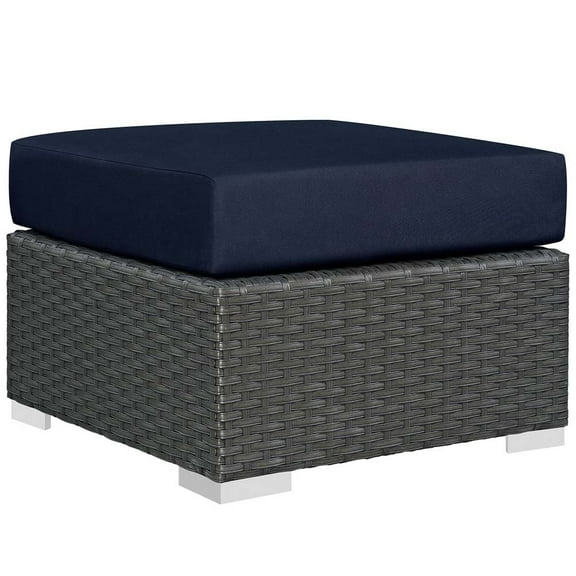 Modway Sojourn Outdoor Patio Sunbrella® Ottoman in Canvas Navy