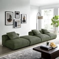 thumbnail image 1 of Modway Solace 4-Piece Modular Corduroy Upholstered Sectional Sofa in Fern, 1 of 10