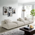 thumbnail image 1 of Modway Solace 4-Piece Modular Upholstered Fabric Sectional Sofa in Salt, 1 of 10