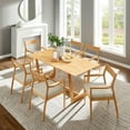 thumbnail image 1 of Modway Solara 7PC Dining Set w/Fabric Armchairs in Natural Heathered Weave Beige, 1 of 10