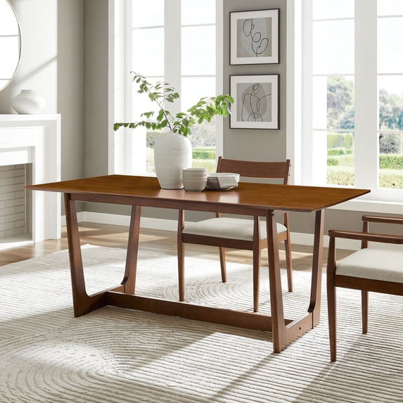 Modway Solara 71" Rectangle Wood Dining Table in Walnut