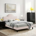 thumbnail image 1 of Modway Soleil Performance Velvet King Bed in Pink, 1 of 10