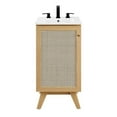 thumbnail image 1 of Modway Soma 18" Modern Wood Bathroom Vanity with Adjustable Shelf in Oak/White, 1 of 16