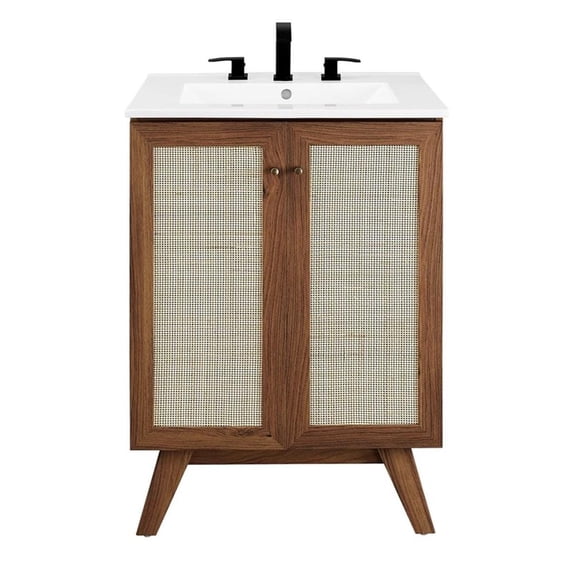 Modway Soma 24” Bathroom Vanity in Walnut White