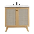 thumbnail image 1 of Modway Soma 30" Modern Wood Bathroom Vanity with Adjustable Shelf in Oak/White, 1 of 16