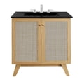 thumbnail image 1 of Modway Soma 30" Modern Wood Bathroom Vanity with Adjustable Shelf in Oak/Black, 1 of 16