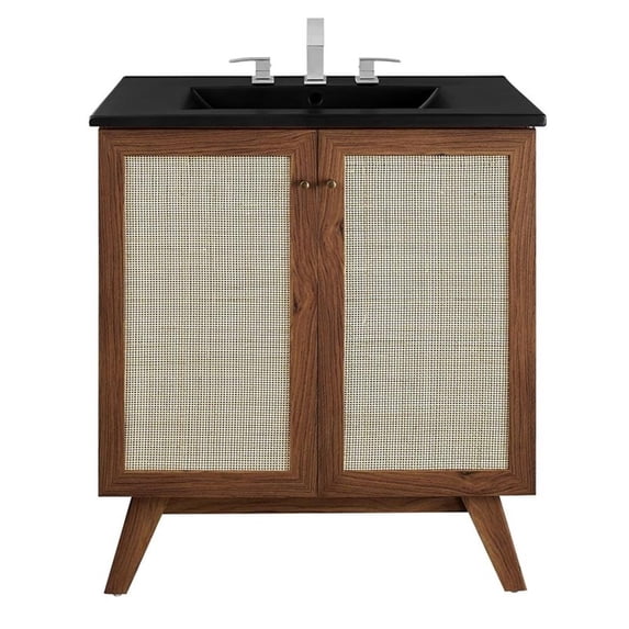Modway Soma 30” Bathroom Vanity in Walnut Black