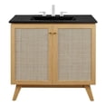 thumbnail image 1 of Modway Soma 36" Modern Wood Bathroom Vanity with Adjustable Shelf in Oak/Black, 1 of 16