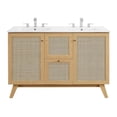 thumbnail image 1 of Modway Soma 48" Double Sink Modern Wood Bathroom Vanity in Oak and White, 1 of 17