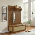 thumbnail image 1 of Modway Soma Fluted 3-in-1 Hall Tree With Storage Bench and Coat Rack in Walnut, 1 of 9