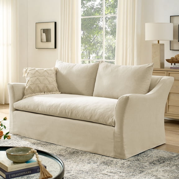 Somerset 70" Slipcovered Linen Blend Loveseat in Linen