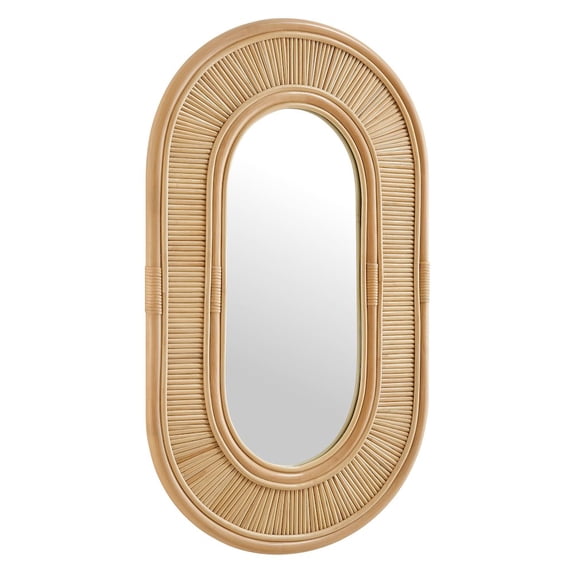 Modway Sovana Oval Rattan Wall Mirror