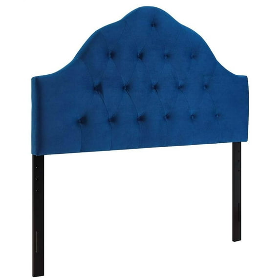 Diamond Tufted Velvet Headboard in Navy