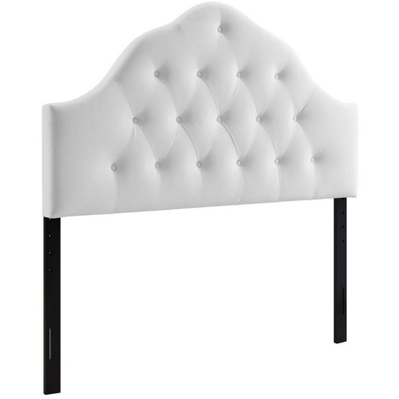 Modway Sovereign Full Diamond Tufted Performance Velvet Headboard in White