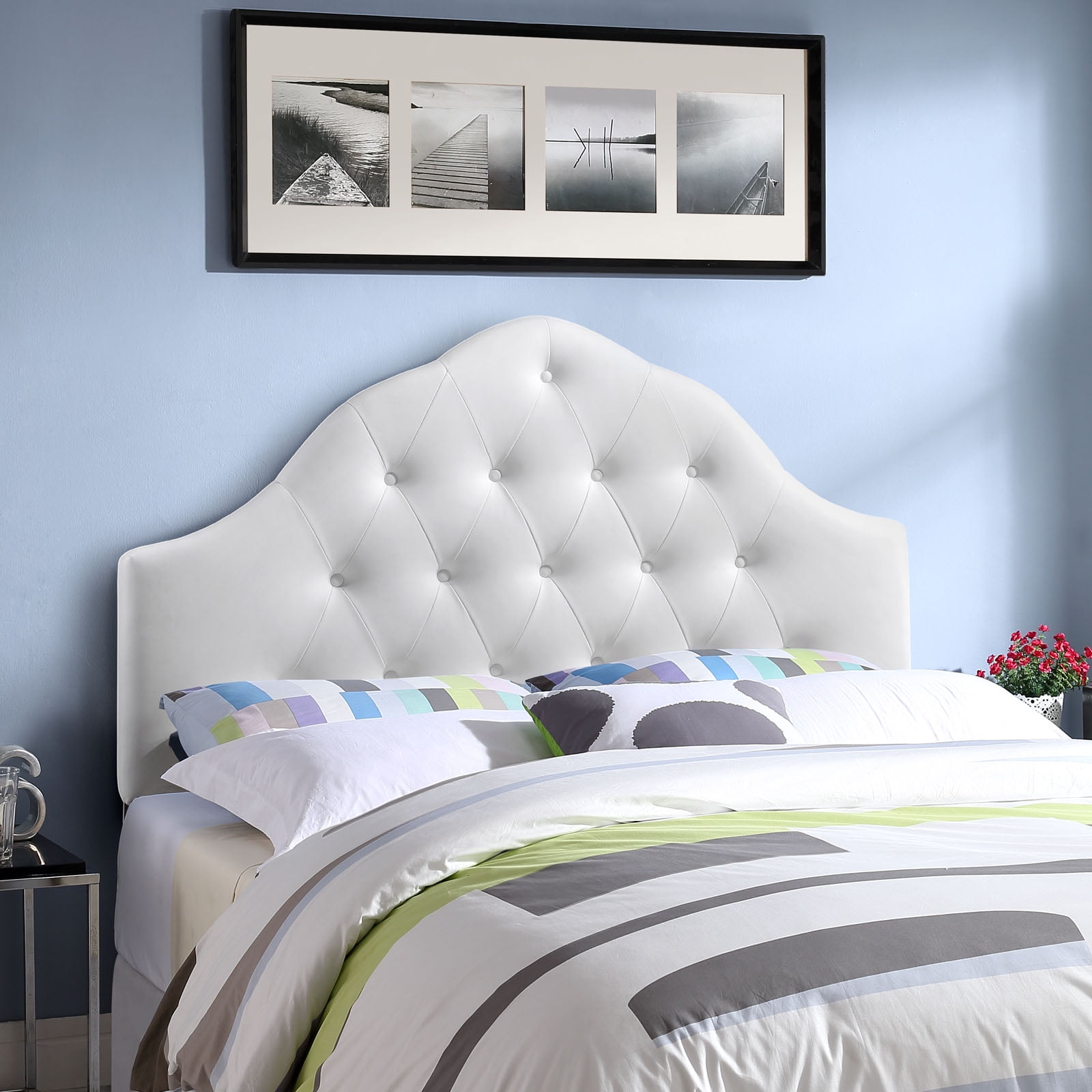 Modway Sovereign Full Upholstered Vinyl Headboard in White
