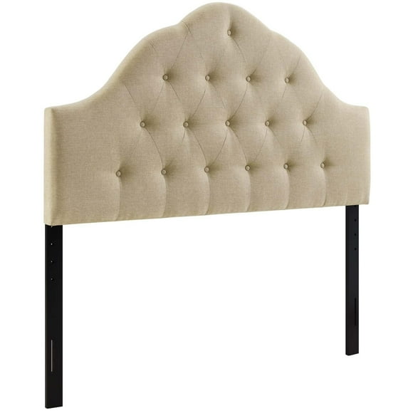 Modway Sovereign Queen Upholstered Polyester Fabric Headboard in Beige
