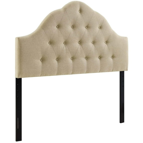 Modway Sovereign Queen Upholstered Fabric Headboard in Beige