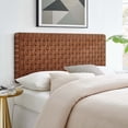 thumbnail image 1 of Sparta Weave Vegan Leather Full Headboard in Walnut Brown, 1 of 7