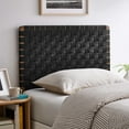 thumbnail image 1 of Sparta Weave Vegan Leather Twin Headboard in Walnut Black, 1 of 9
