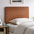 thumbnail image 1 of Sparta Weave Vegan Leather Twin Headboard in Walnut Brown, 1 of 9