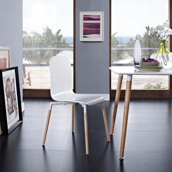 Modway Stack Dining Wood Side Chair in White