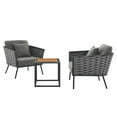 thumbnail image 1 of Modway Stance 3 Piece Outdoor Patio Aluminum Sectional Sofa Set in Gray Charcoal, 1 of 10