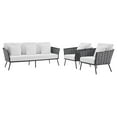 thumbnail image 1 of Stance 3 Piece Outdoor Patio Aluminum Sectional Sofa Set, 1 of 10