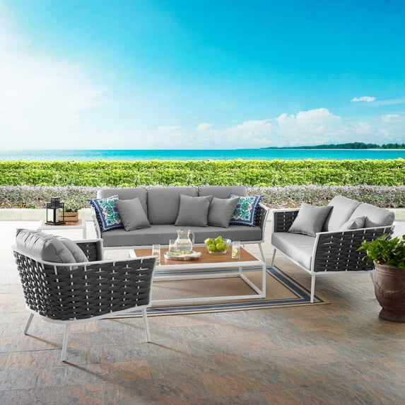 Stance 6 Piece Outdoor Patio Aluminum Sectional Sofa Set-EEI-3159