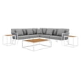 thumbnail image 1 of Modway Stance 8-Piece Modern Fabric/Aluminum Outdoor Sectional Sofa Set in Gray, 1 of 17