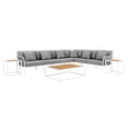 thumbnail image 1 of Modway Stance 9-Piece Modern Fabric/Aluminum Outdoor Sectional Sofa Set in Gray, 1 of 17
