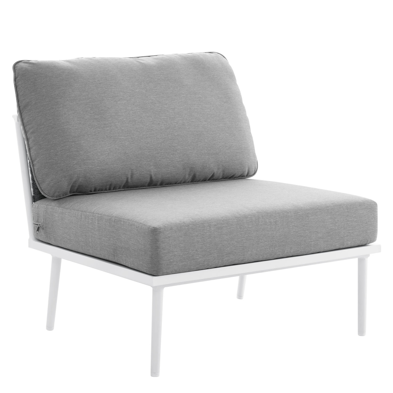 Modway Stance Modern Fabric & Aluminum Outdoor Armless Armchair in Gray - image 1 of 7