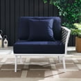 thumbnail image 1 of Modway Stance Outdoor Patio Aluminum Right-Facing Armchair in White Navy, 1 of 8