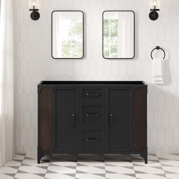 Modway Steamforge 48" Bathroom Vanity Cabinet (Sink Basin Not Included) in Black Walnut