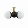 thumbnail image 1 of Modway Stellar 3-Light Metal and Glass Semi-Flush Ceiling Light in Opal/Brass, 1 of 7