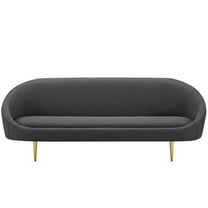 Modway Sublime Vertical Curve Back Performance Velvet Sofa in Gray/Gold