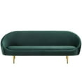 thumbnail image 1 of Modway Sublime Vertical Curve Back Performance Velvet Sofa in Green, 1 of 6