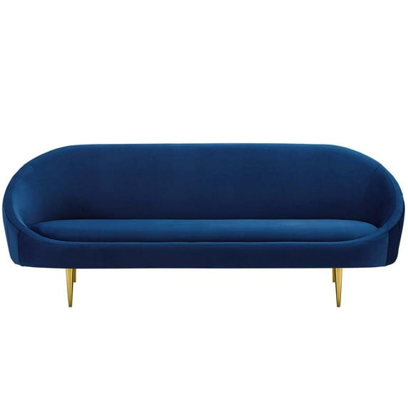 Sublime Vertical Curve Back Performance Velvet Sofa EEI 3349 NAV by Furniture