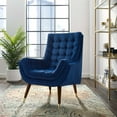 thumbnail image 1 of Modway Suggest Button Tufted Performance Velvet Lounge Chair in Navy, 1 of 6