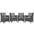 thumbnail image 1 of Modway Summon 4 Piece Outdoor Patio Sunbrella® Dining Set in Canvas Gray, 1 of 5