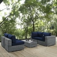 thumbnail image 1 of Modway Summon 5 Piece Outdoor Patio Sunbrella® Sectional Set in Canvas Navy, 1 of 8