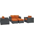 thumbnail image 1 of Modway Summon 5 Piece Outdoor Patio Sunbrella® Sectional Set in Canvas Tuscan, 1 of 9